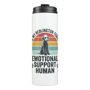 Garrafa Térmica Bedlington Terrier Suporte Emocional Humano Vintag