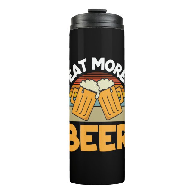 Garrafa Térmica Beer Drinker Come Mais Cerveja Engraçado Bebendo A (Frente)