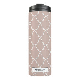 Garrafa Térmica Beige Marroquino Lattice Pattern