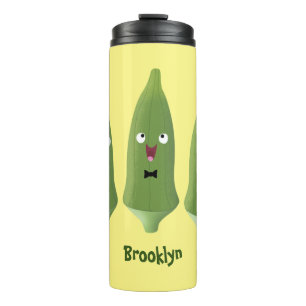 Garrafa Térmica Bela caricatura de okra