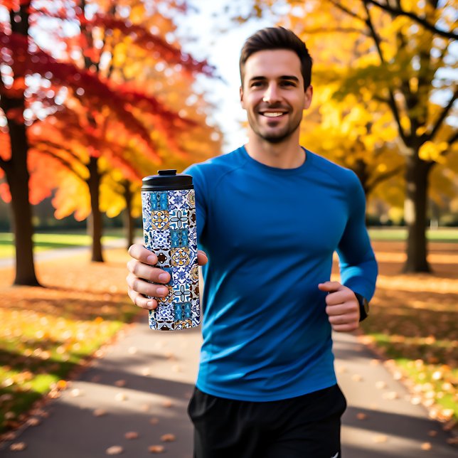 Garrafa Térmica 🤩 bela mistura de Azulejos (Beautiful mix of Azulejos Thermal Tumbler)