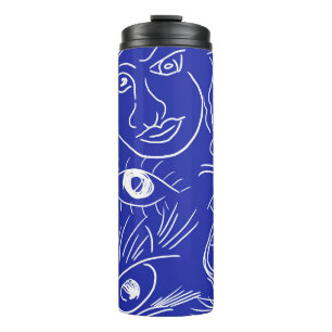 Garrafa Térmica Beleza perfeita face um desenho de linha isolado e