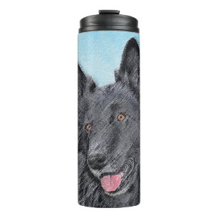 Garrafa Térmica Belgian Sheepdog Painting - Cute Original Dog Art