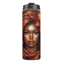 BELÍSSIMA MULHER AFRO-AMERICANA COM TEMA DE OUTONO