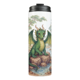 Garrafa Térmica Belo dragão verde