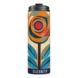 Garrafa Térmica Belo Impressão de Rosa Floral Tumbler