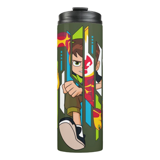 Garrafa Térmica Ben 10 Transformação do DNA do Heatblast (Frente)