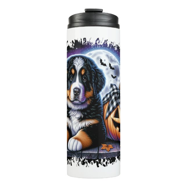 Garrafa Térmica Bernese Mountain Dog Halloween (Frente)
