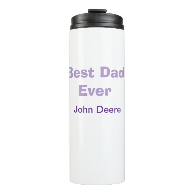 Garrafa Térmica Best dad ever happy father's day name purplesimple (Frente)