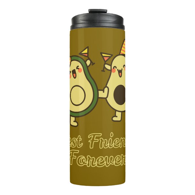 GARRAFA TÉRMICA  BEST FRIENDS FOREVER, FUNNY, AVOCADO, FRIENDS DAY (Frente)