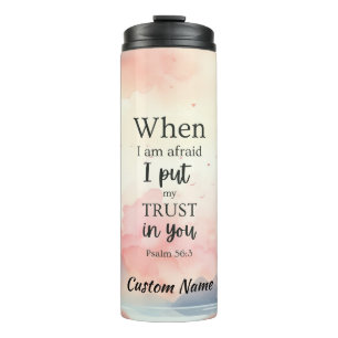 Garrafa Térmica Bíblia Verse Tumbler Psalm 46:3 -Nome Personalizad