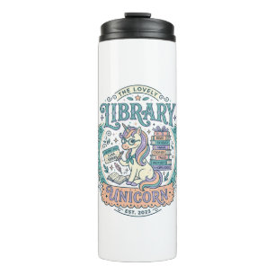 Garrafa Térmica Biblioteca de Unicórnio Camiseta Gráfica Caprichos