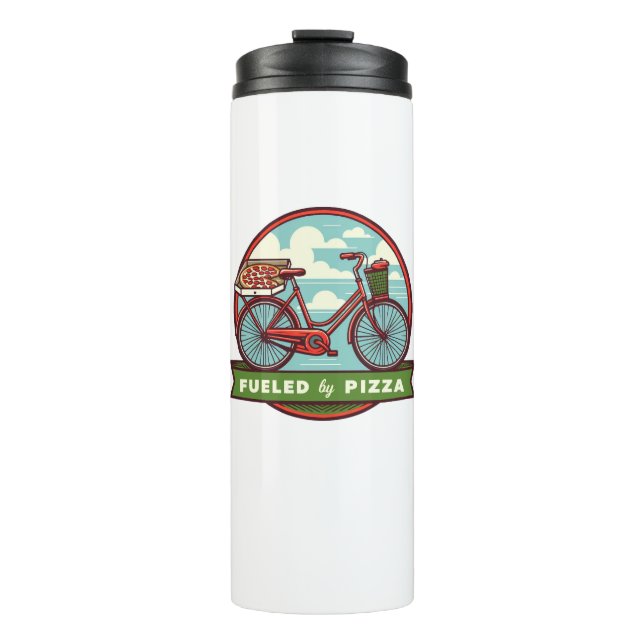 Garrafa Térmica Bicicleta Alimentada por Pizza (Frente)