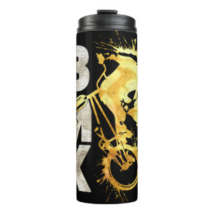 Garrafa Térmica Bike Clássico Bmx Tumbler térmico Dourado de p