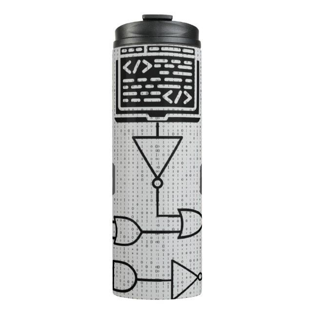 Garrafa Térmica Binary Code Thermal Tumbler – Modern Tech Design (Frente)