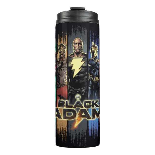 Garrafa Térmica Black Adam Characters In Stripes Graphic (Frente)