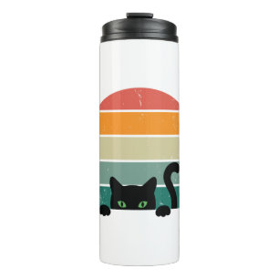 Garrafa Térmica Black Cat Peeking Sunset Vintage 3