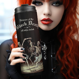 Garrafa Térmica Black Death Dancing Skeletons Halloween