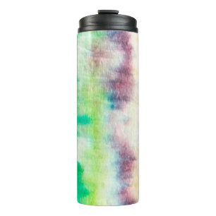 Garrafa Térmica Black Dirty Art Paint. Shibori Pattern. Pink Brush