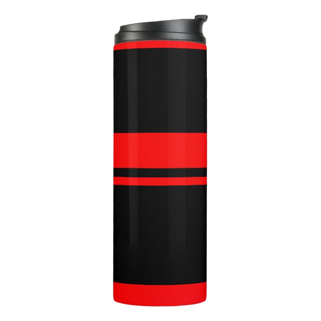 Garrafa Térmica Black & Red Stripes Tumbler (Giro à esquerda)