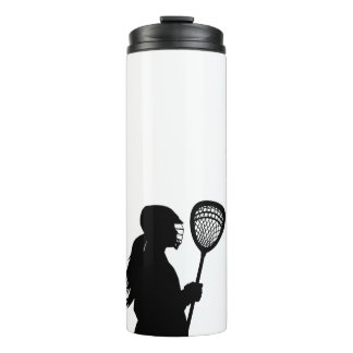 Garrafa Térmica Black Silhouette Girl Lacrosse Goalie Tumbler