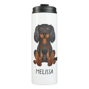 Garrafa Térmica Black & Tan Cavalier King Charles Spaniel & Name