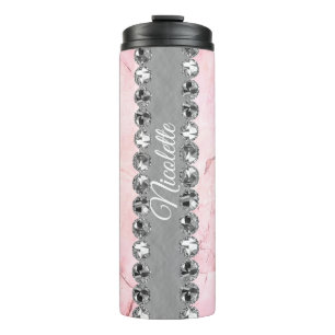 Garrafa Térmica Bling do Diamond da Mármore Rosa          
