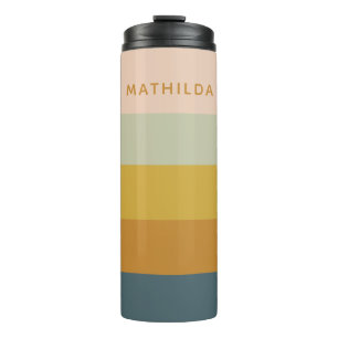 Garrafa Térmica Bloco de Cor Pastel Geométrico Retro Personalizado