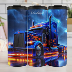 Garrafa Térmica Blue Flame Semi Truck Night