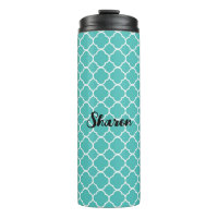 Boa sorte e Harmonia Tumbler Térmico Turquesa