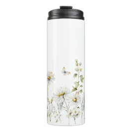 Garrafa Térmica Boho Casa de Campo com Flores Silvestres 