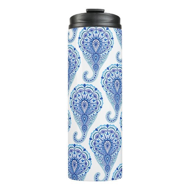 Garrafa Térmica Boho Chic Paisley Seamless Oriental (Frente)