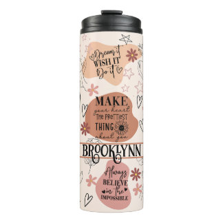 Garrafa Térmica Boho de Abstrato de Autoamor de Afirmação