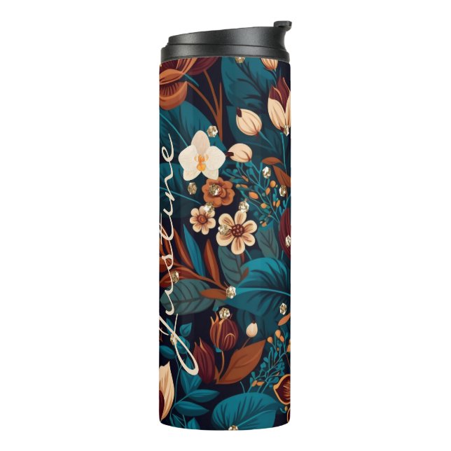 Garrafa Térmica Boho Floral Clássico Tumbler Térmico (Giro à esquerda)