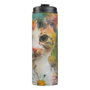 Garrafa Térmica Boho Watercolor Cats - Terna Feline Art (3)