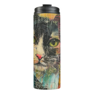 Garrafa Térmica Boho Watercolor Cats - Terna Feline Art (6)