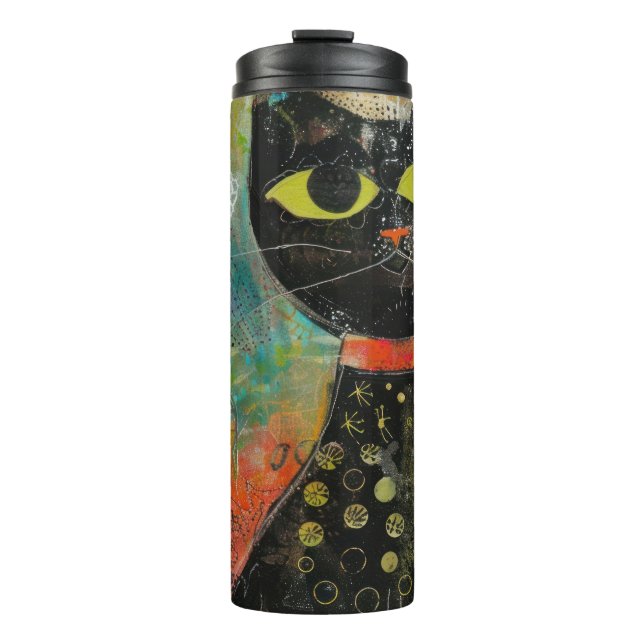 Garrafa Térmica Boho Watercolor Cats - Terna Feline Art (7) (Frente)