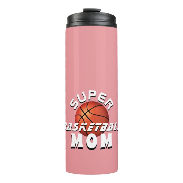 Garrafa Térmica Bola de Super Basquete Rosa Mãe Mãe Esportiva Mãe (Frente)