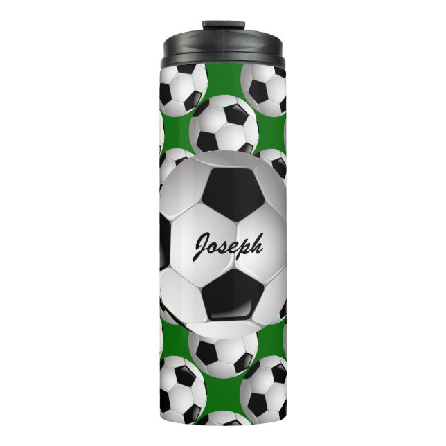 Garrafa Térmica Bola Personalizada de Futebol no Padrão de Futebol (Frente)
