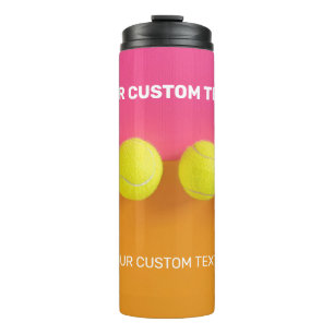 Garrafa Térmica Bolas de Tênis de Texto Personalizadas