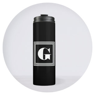 Garrafa Térmica Bold 3 Frame Monograma   Preto & Branco