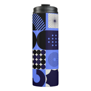 Garrafa Térmica Bold Geométrico Bauhaus - Padrão Retrofuturista