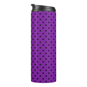 Garrafa Térmica Bolinhas negras em roxo violeta