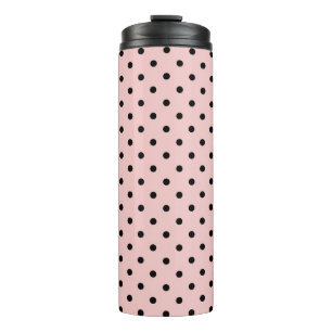 Garrafa Térmica Bolinhas preta rosa