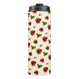 Garrafa Térmica Bolinhas vermelha-branca Ladybug Daisy verão