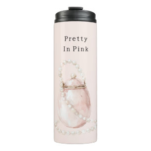 Garrafa Térmica Bolsa de Pérolas Rosa Bege