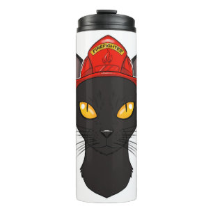 Garrafa Térmica Bombeiro Gato Bombaim I Amante de Gatos I Bombeiro