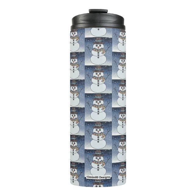 Garrafa Térmica Boneco de Neve c/ Fundo - Tumbler Térmico (Frente)