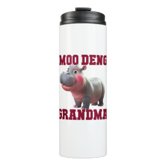 Garrafa Térmica Bonita MOO DENG GRANDMA Baby Hippo Professora Cu