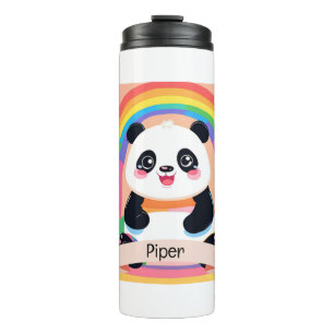 Garrafa Térmica Bonito Bebê Panda Rainbow